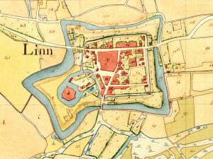 französische Karte "de la Commune de Linn" aus dem Jahr 1806 (Quelle: LAV NRW R, RW Karten, Nr. 600/1)